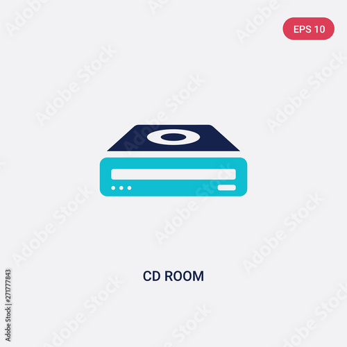 two color cd room vector icon from hardware concept. isolated blue cd room vector sign symbol can be use for web, mobile and logo. eps 10