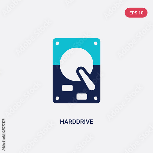 two color harddrive vector icon from hardware concept. isolated blue harddrive vector sign symbol can be use for web, mobile and logo. eps 10