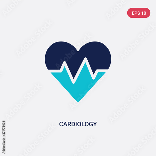 two color cardiology vector icon from health and medical concept. isolated blue cardiology vector sign symbol can be use for web, mobile and logo. eps 10
