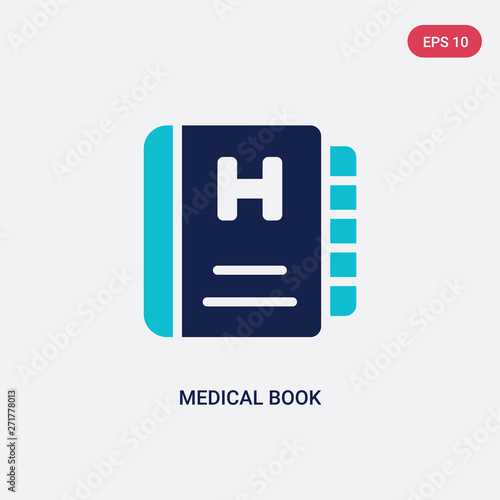 two color medical book vector icon from health and medical concept. isolated blue medical book vector sign symbol can be use for web, mobile and logo. eps 10