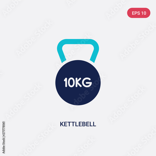 two color kettlebell vector icon from health concept. isolated blue kettlebell vector sign symbol can be use for web, mobile and logo. eps 10