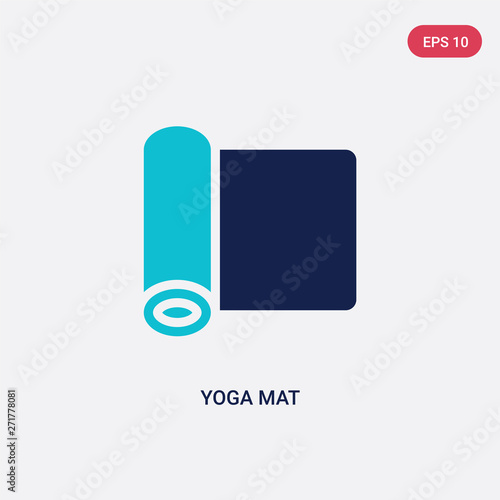 two color yoga mat vector icon from health concept. isolated blue yoga mat vector sign symbol can be use for web, mobile and logo. eps 10