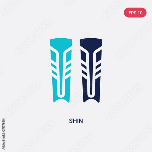 two color shin vector icon from hockey concept. isolated blue shin vector sign symbol can be use for web, mobile and logo. eps 10