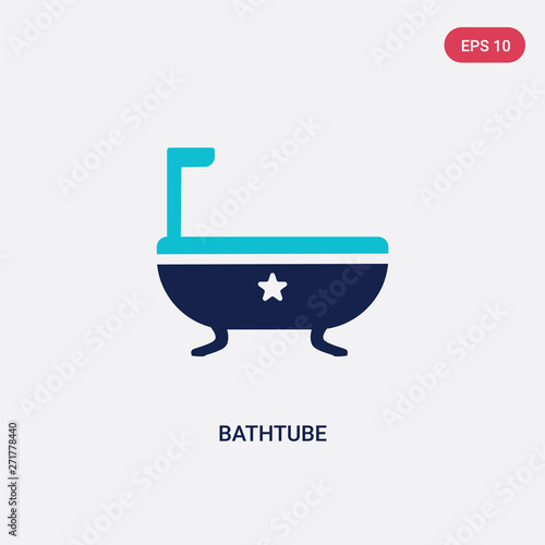 two color bathtube vector icon from holidays concept. isolated blue bathtube vector sign symbol can be use for web, mobile and logo. eps 10