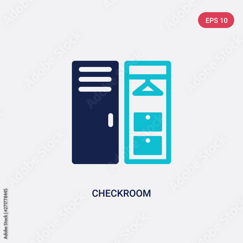 two color checkroom vector icon from hotel and restaurant concept. isolated blue checkroom vector sign symbol can be use for web, mobile and logo. eps 10