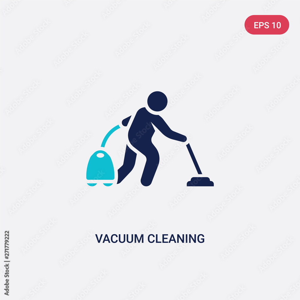 two color vacuum cleaning vector icon from humans concept. isolated blue vacuum cleaning vector sign symbol can be use for web, mobile and logo. eps 10