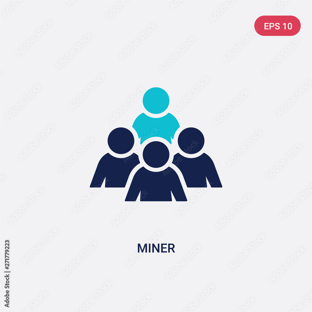 Fototapeta premium two color miner vector icon from humans concept. isolated blue miner vector sign symbol can be use for web, mobile and logo. eps 10