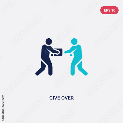 two color give over vector icon from humans concept. isolated blue give over vector sign symbol can be use for web, mobile and logo. eps 10