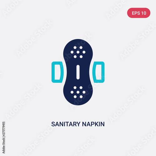 two color sanitary napkin vector icon from hygiene concept. isolated blue sanitary napkin vector sign symbol can be use for web, mobile and logo. eps 10
