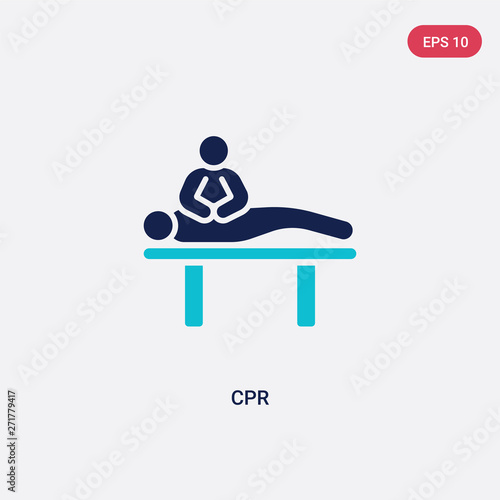 two color cpr vector icon from humans concept. isolated blue cpr vector sign symbol can be use for web, mobile and logo. eps 10