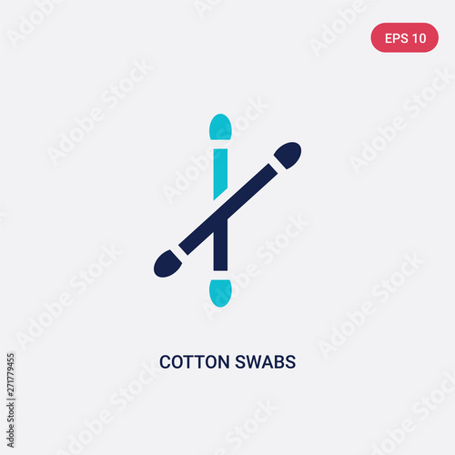two color cotton swabs vector icon from hygiene concept. isolated blue cotton swabs vector sign symbol can be use for web, mobile and logo. eps 10