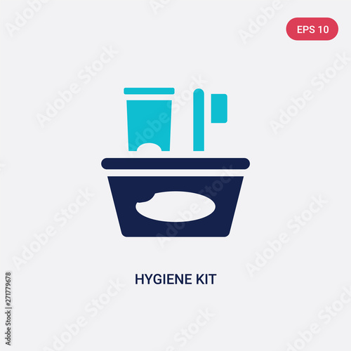 two color hygiene kit vector icon from hygiene concept. isolated blue hygiene kit vector sign symbol can be use for web, mobile and logo. eps 10