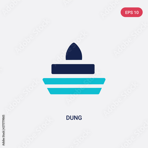 two color dung vector icon from india and holi concept. isolated blue dung vector sign symbol can be use for web, mobile and logo. eps 10