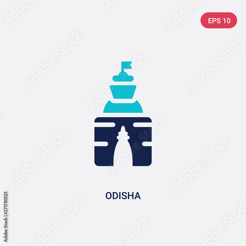two color odisha vector icon from india concept. isolated blue odisha vector sign symbol can be use for web, mobile and logo. eps 10