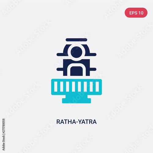 two color ratha-yatra vector icon from india concept. isolated blue ratha-yatra vector sign symbol can be use for web, mobile and logo. eps 10