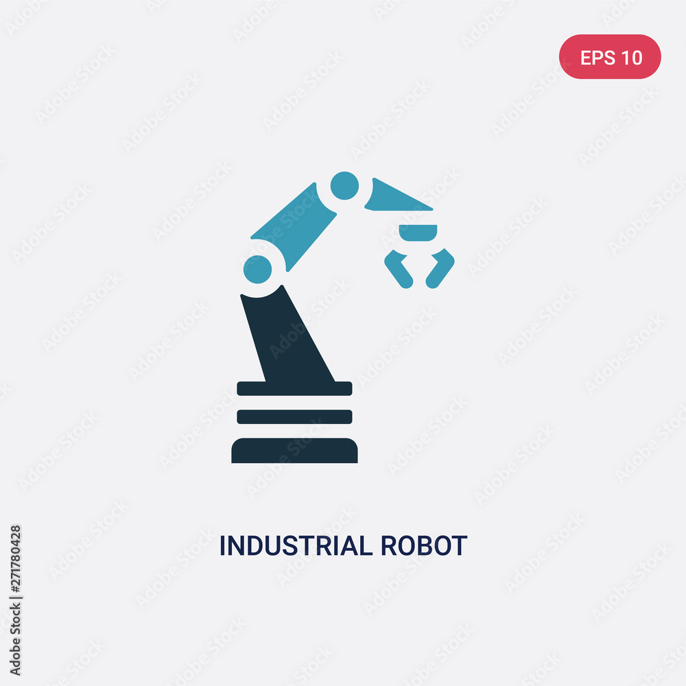 two color industrial robot vector icon from industry concept. isolated blue industrial robot vector sign symbol can be use for web, mobile and logo. eps 10