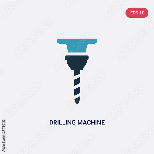 two color drilling machine vector icon from industry concept. isolated blue drilling machine vector sign symbol can be use for web, mobile and logo. eps 10