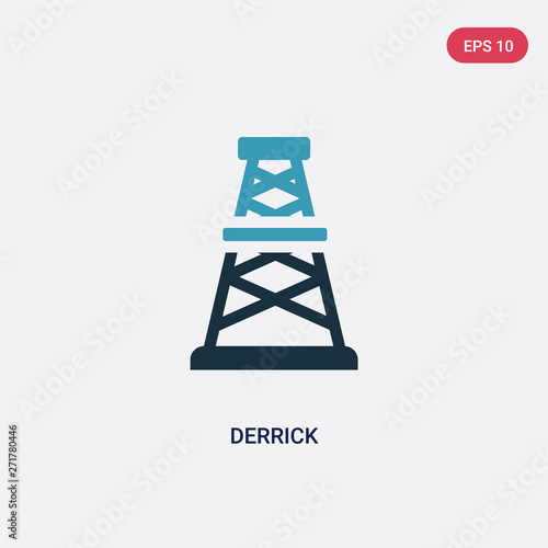 two color derrick vector icon from industry concept. isolated blue derrick vector sign symbol can be use for web, mobile and logo. eps 10
