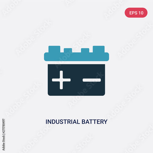 two color industrial battery vector icon from industry concept. isolated blue industrial battery vector sign symbol can be use for web, mobile and logo. eps 10