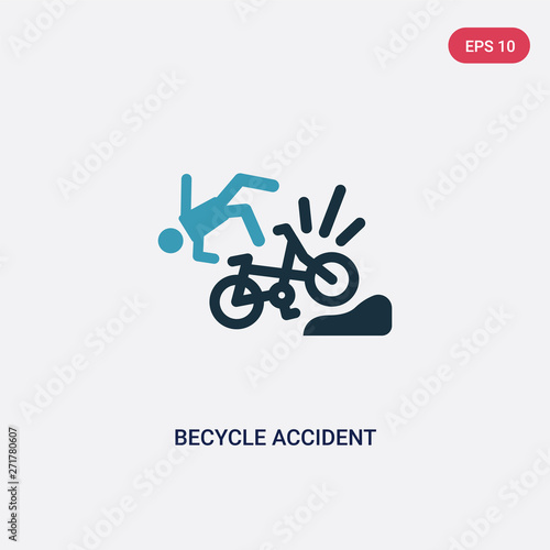 two color becycle accident vector icon from insurance concept. isolated blue becycle accident vector sign symbol can be use for web  mobile and logo. eps 10