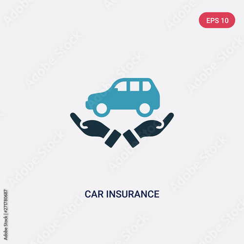 two color car insurance vector icon from insurance concept. isolated blue car insurance vector sign symbol can be use for web, mobile and logo. eps 10