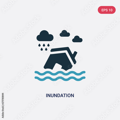 two color inundation vector icon from insurance concept. isolated blue inundation vector sign symbol can be use for web, mobile and logo. eps 10