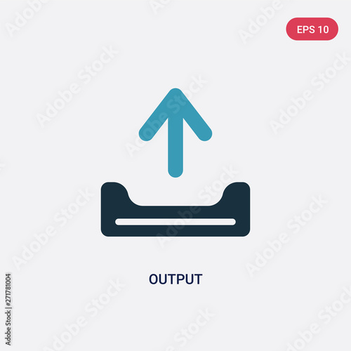 two color output vector icon from interface concept. isolated blue output vector sign symbol can be use for web, mobile and logo. eps 10