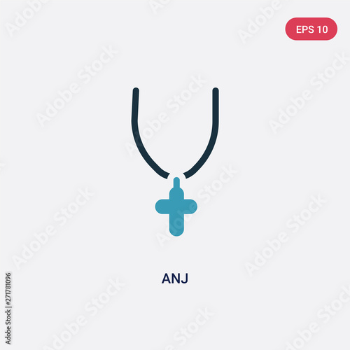 two color anj vector icon from jewelry concept. isolated blue anj vector sign symbol can be use for web, mobile and logo. eps 10
