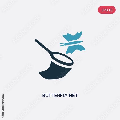 two color butterfly net vector icon from kids and baby concept. isolated blue butterfly net vector sign symbol can be use for web, mobile and logo. eps 10