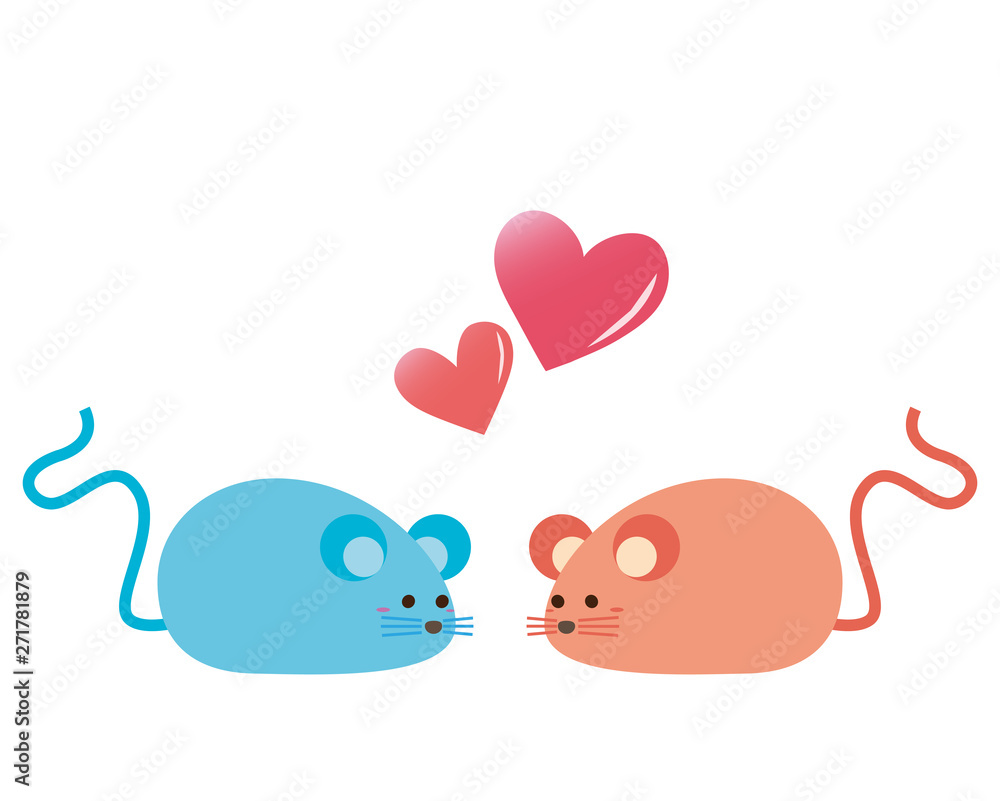 Fototapeta premium ねずみ ねずみ年 2020年 年賀状 イラスト