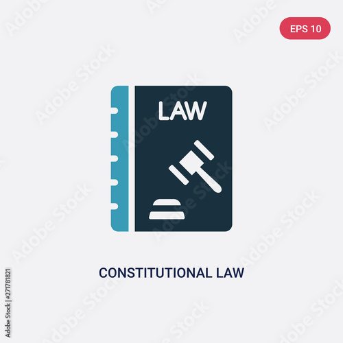 two color constitutional law vector icon from law and justice concept. isolated blue constitutional law vector sign symbol can be use for web, mobile and logo. eps 10