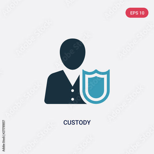 two color custody vector icon from law and justice concept. isolated blue custody vector sign symbol can be use for web, mobile and logo. eps 10