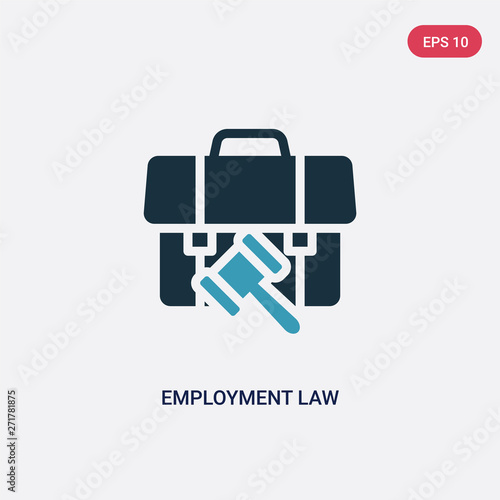 two color employment law vector icon from law and justice concept. isolated blue employment law vector sign symbol can be use for web, mobile and logo. eps 10