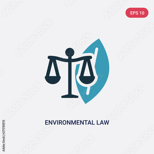 two color environmental law vector icon from law and justice concept. isolated blue environmental law vector sign symbol can be use for web, mobile and logo. eps 10