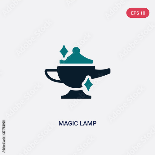 two color magic lamp vector icon from magic concept. isolated blue magic lamp vector sign symbol can be use for web, mobile and logo. eps 10