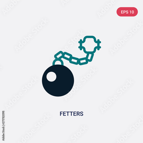 two color fetters vector icon from magic concept. isolated blue fetters vector sign symbol can be use for web, mobile and logo. eps 10