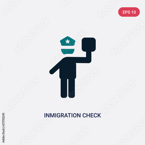 two color inmigration check point vector icon from maps and flags concept. isolated blue inmigration check point vector sign symbol can be use for web, mobile and logo. eps 10