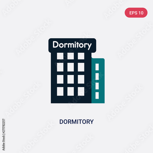 two color dormitory vector icon from maps and flags concept. isolated blue dormitory vector sign symbol can be use for web, mobile and logo. eps 10