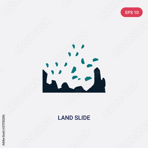 two color land slide vector icon from maps and flags concept. isolated blue land slide vector sign symbol can be use for web, mobile and logo. eps 10