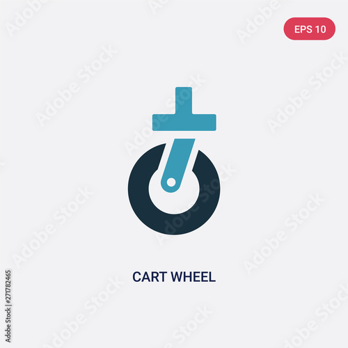 two color cart wheel vector icon from mechanicons concept. isolated blue cart wheel vector sign symbol can be use for web, mobile and logo. eps 10