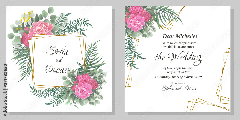 set of christmas cards with flowers