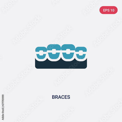 two color braces vector icon from medical concept. isolated blue braces vector sign symbol can be use for web, mobile and logo. eps 10