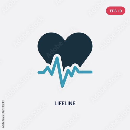 two color lifeline vector icon from medical concept. isolated blue lifeline vector sign symbol can be use for web, mobile and logo. eps 10