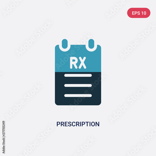 two color prescription vector icon from medical concept. isolated blue prescription vector sign symbol can be use for web, mobile and logo. eps 10
