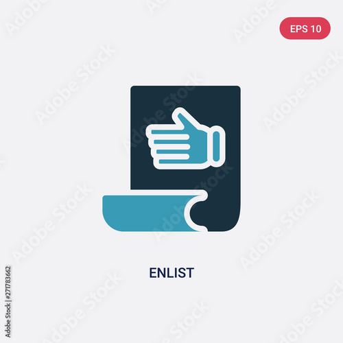 two color enlist vector icon from miscellaneous concept. isolated blue enlist vector sign symbol can be use for web, mobile and logo. eps 10