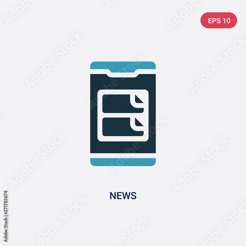two color news vector icon from mobile app concept. isolated blue news vector sign symbol can be use for web, mobile and logo. eps 10 © zaurrahimov