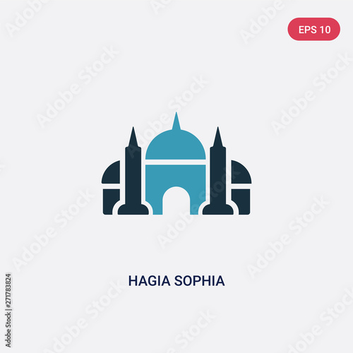 two color hagia sophia vector icon from monuments concept. isolated blue hagia sophia vector sign symbol can be use for web, mobile and logo. eps 10