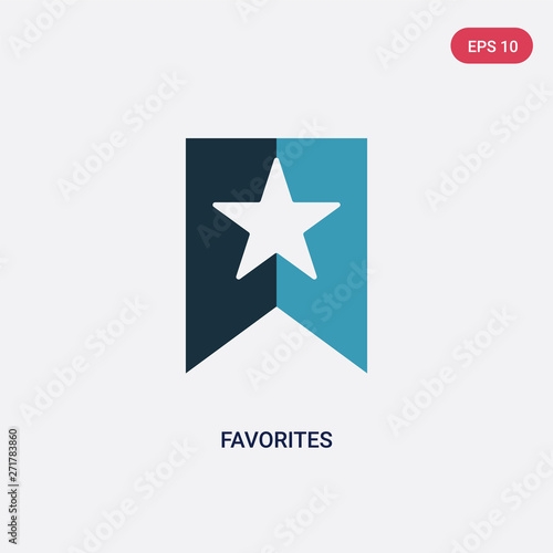 two color favorites vector icon from multimedia concept. isolated blue favorites vector sign symbol can be use for web, mobile and logo. eps 10