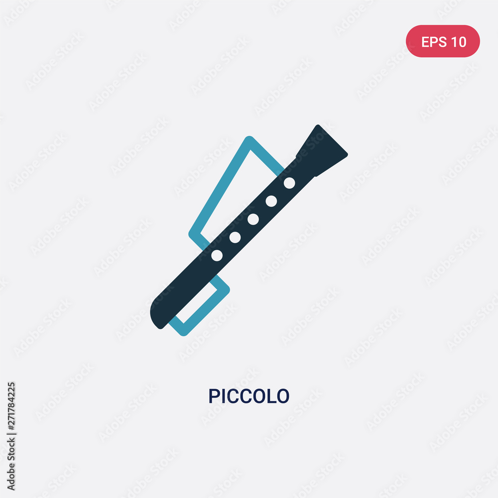 two color piccolo vector icon from music concept. isolated blue piccolo vector sign symbol can be use for web, mobile and logo. eps 10