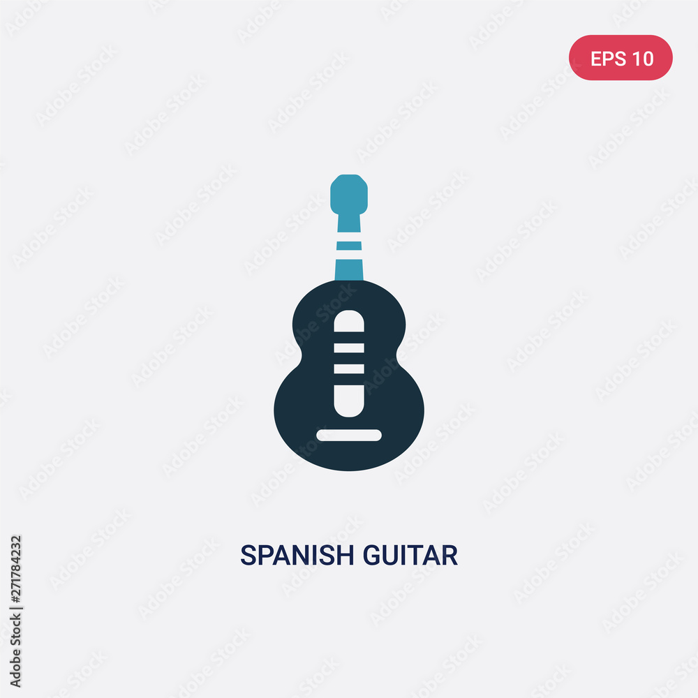 Obraz premium two color spanish guitar vector icon from music concept. isolated blue spanish guitar vector sign symbol can be use for web, mobile and logo. eps 10